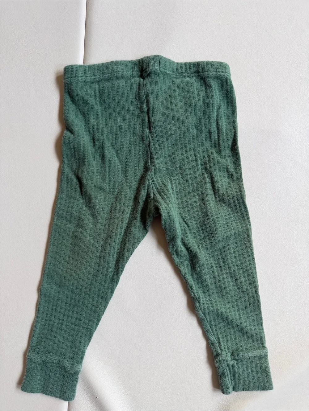 Bobo Choses Green Knit Kids Leggings with Blue Diamond Detail